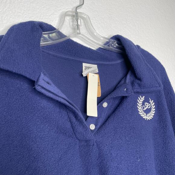 PINK Victoria’s Secret Sweater Size XXL Reverse Fleece Cropped Polo Sweatshirt - Picture 9 of 13